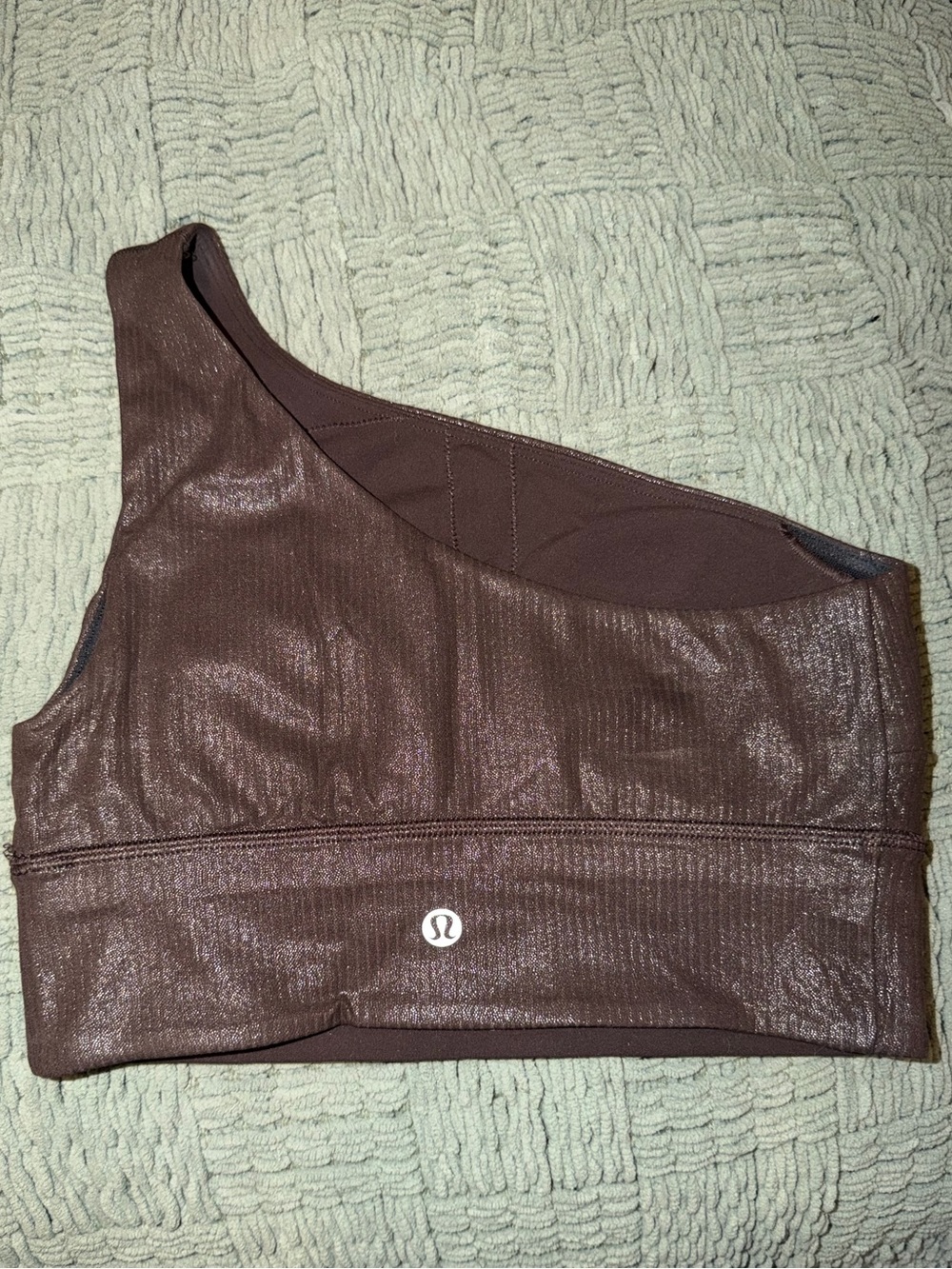 lululemon athletica One-Shoulder Sports Bra in Chocolate Brown
